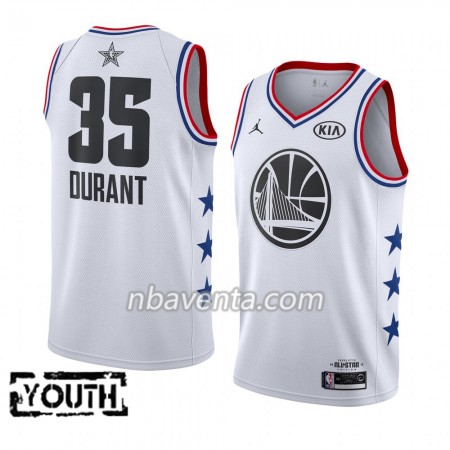 Camiseta Niños Golden State Warriors Kevin Durant 35 2019 All-Star Jordan Brand Blanco Swingman